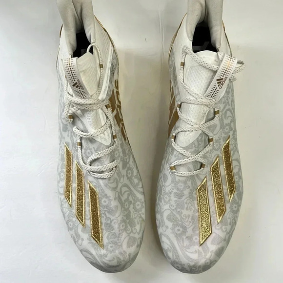 Adidas Adizero Young King football Cleats size 16 in white/gold - Picture 3 of 7